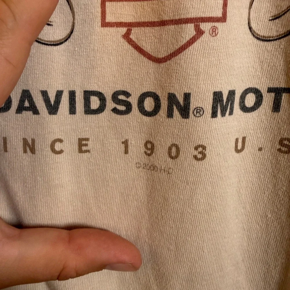 Vintage 2000 Harley-Davidson Visalia CA Legends Graphic T-Shirt Tan XXL USA Made